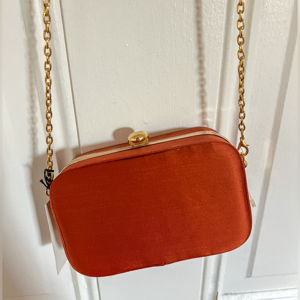 Rust Orange Nicole Miller Crossbody Clutch